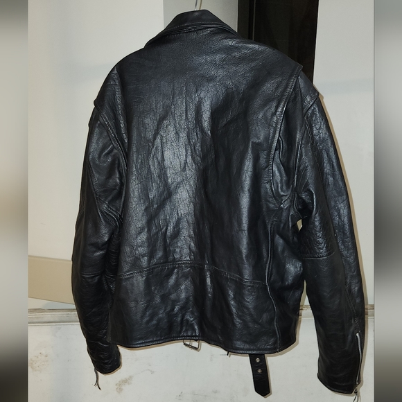 Bonus  Traditional leather Motorcycle jacket size 52 2xl - Picture 3 of 6